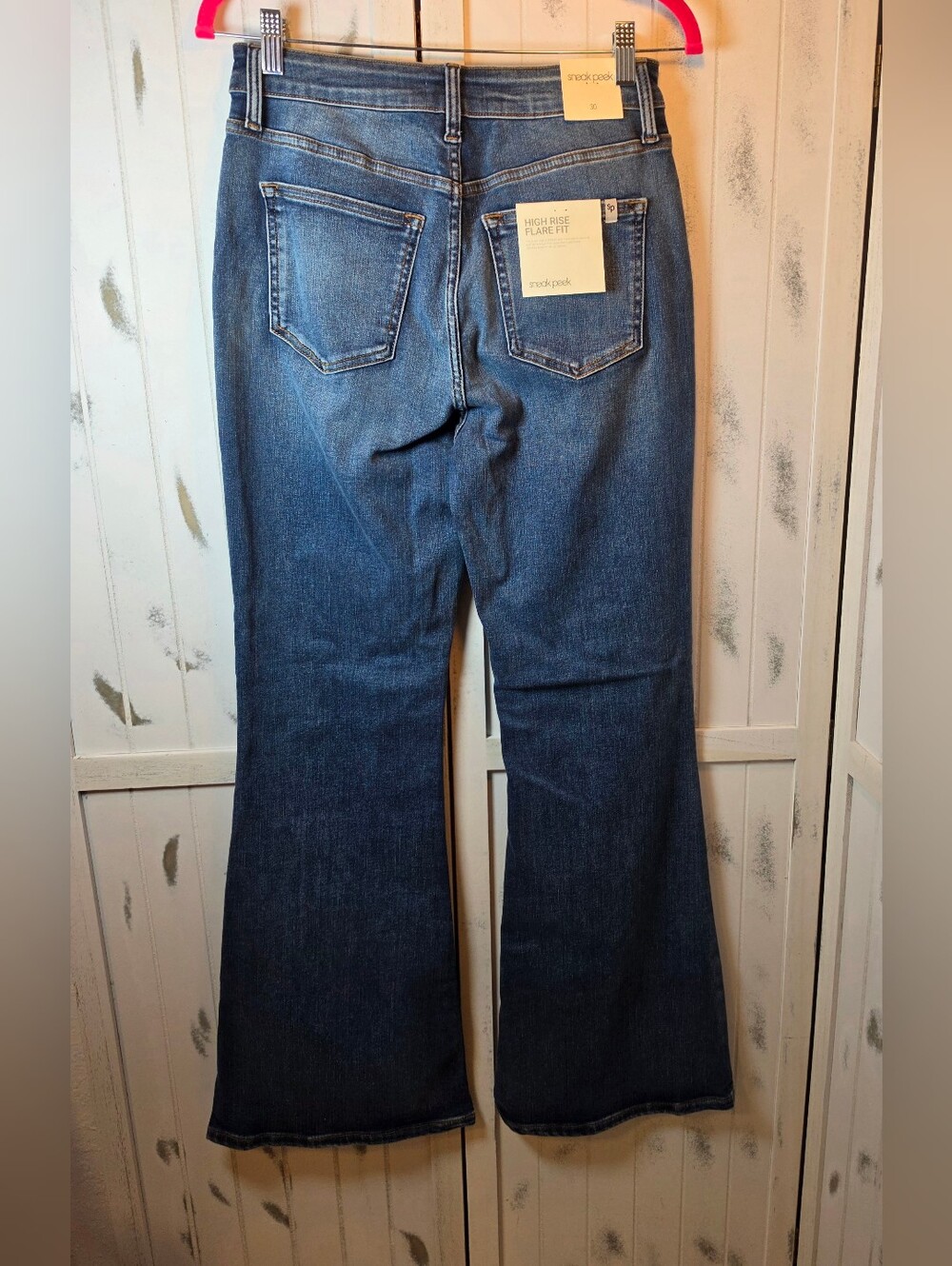 Sneak Peak Women's Dark Blue High-Rise Flare Jeans - Picture 7 of 9